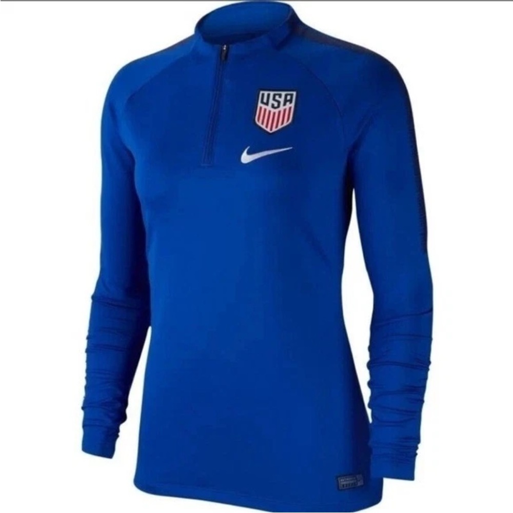 Nike USA National Training Top Royal Blue USA Soccer Quarter-Zip Size XL Women's